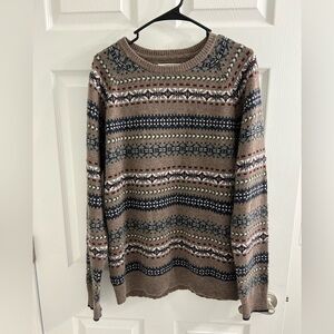 Goodthreads Men's Size m 100% Lambswool Sweater Fair Isle Pullover Winter NWOT